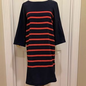 Gap XS navy striped knee length dress